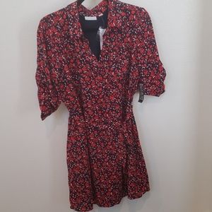 Red flowered dress